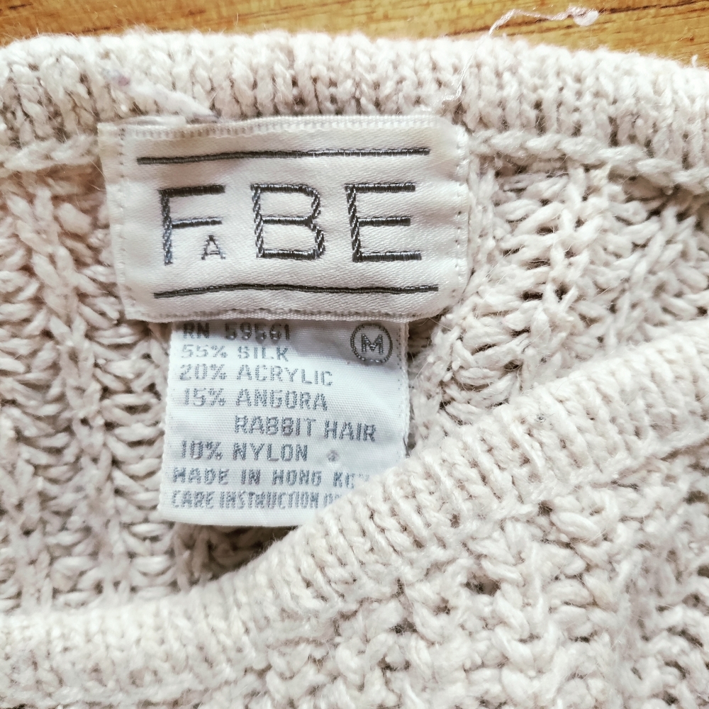 SOLD Vintage Boat Neck Silk And Angora Knit Sweater - Picture 3 of 3